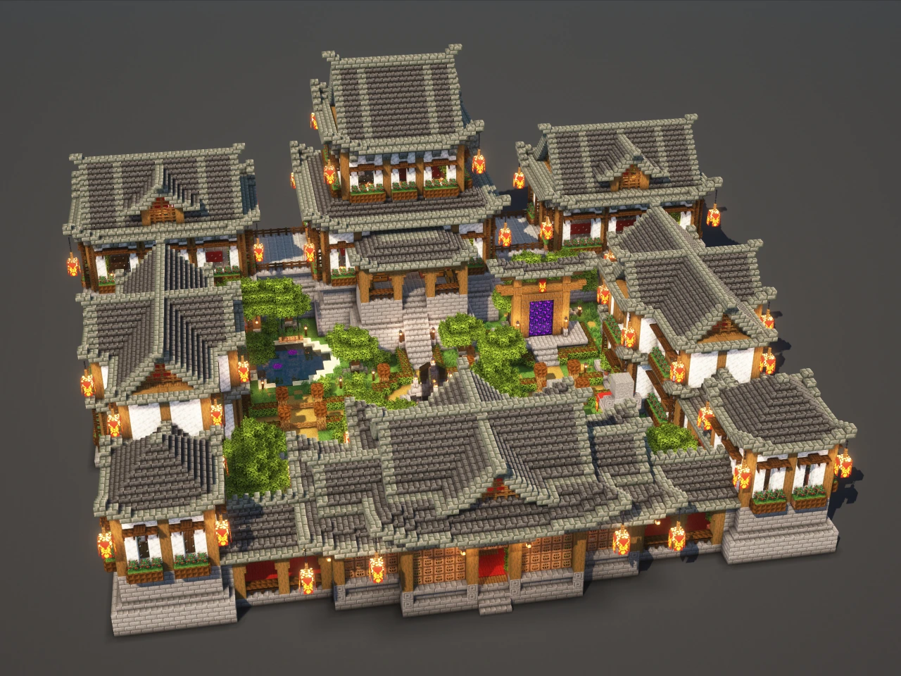 Japanese Temple #4 Gray - Minecraft Build Guide