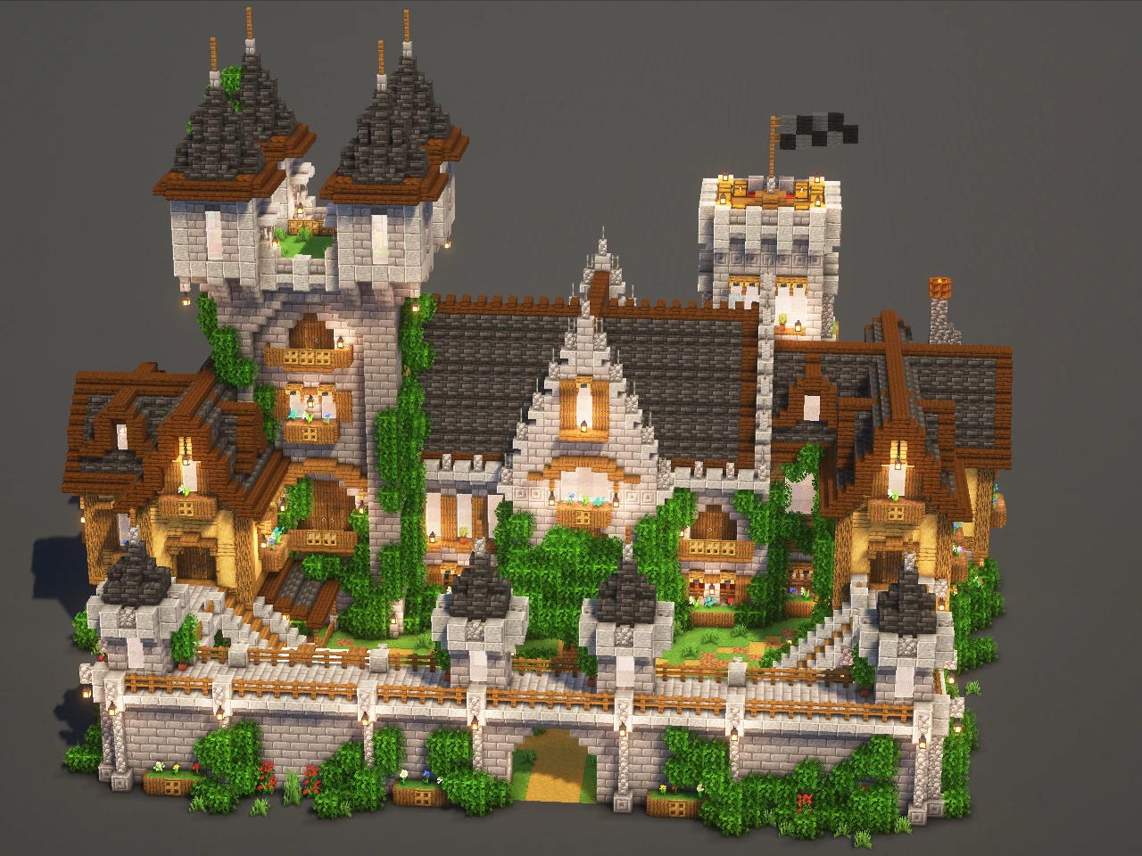 Starter Castle #6 Black - Minecraft Build Guide