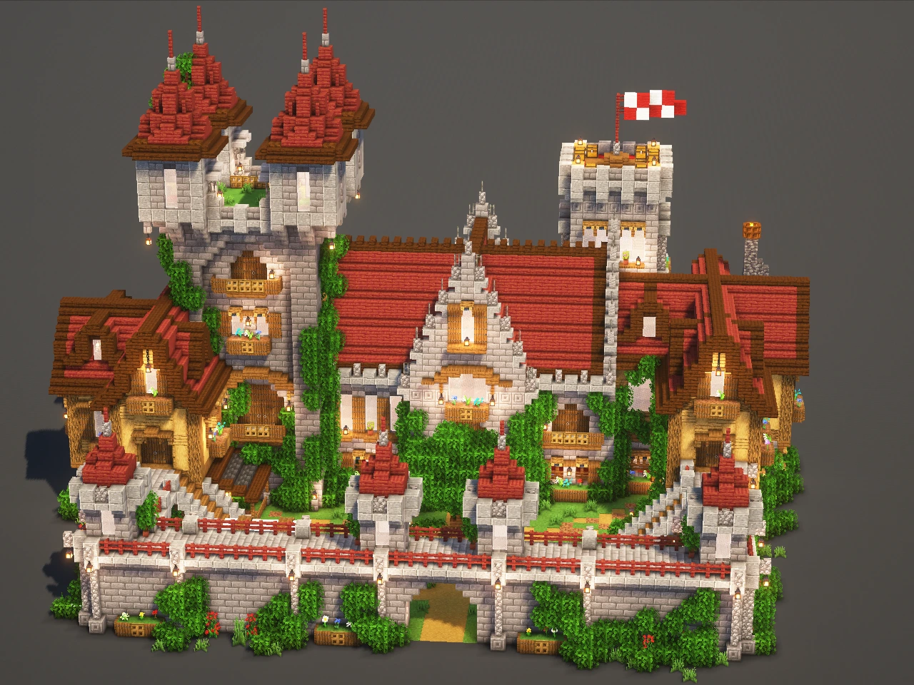 Starter Castle #6 Red - Minecraft Build Guide