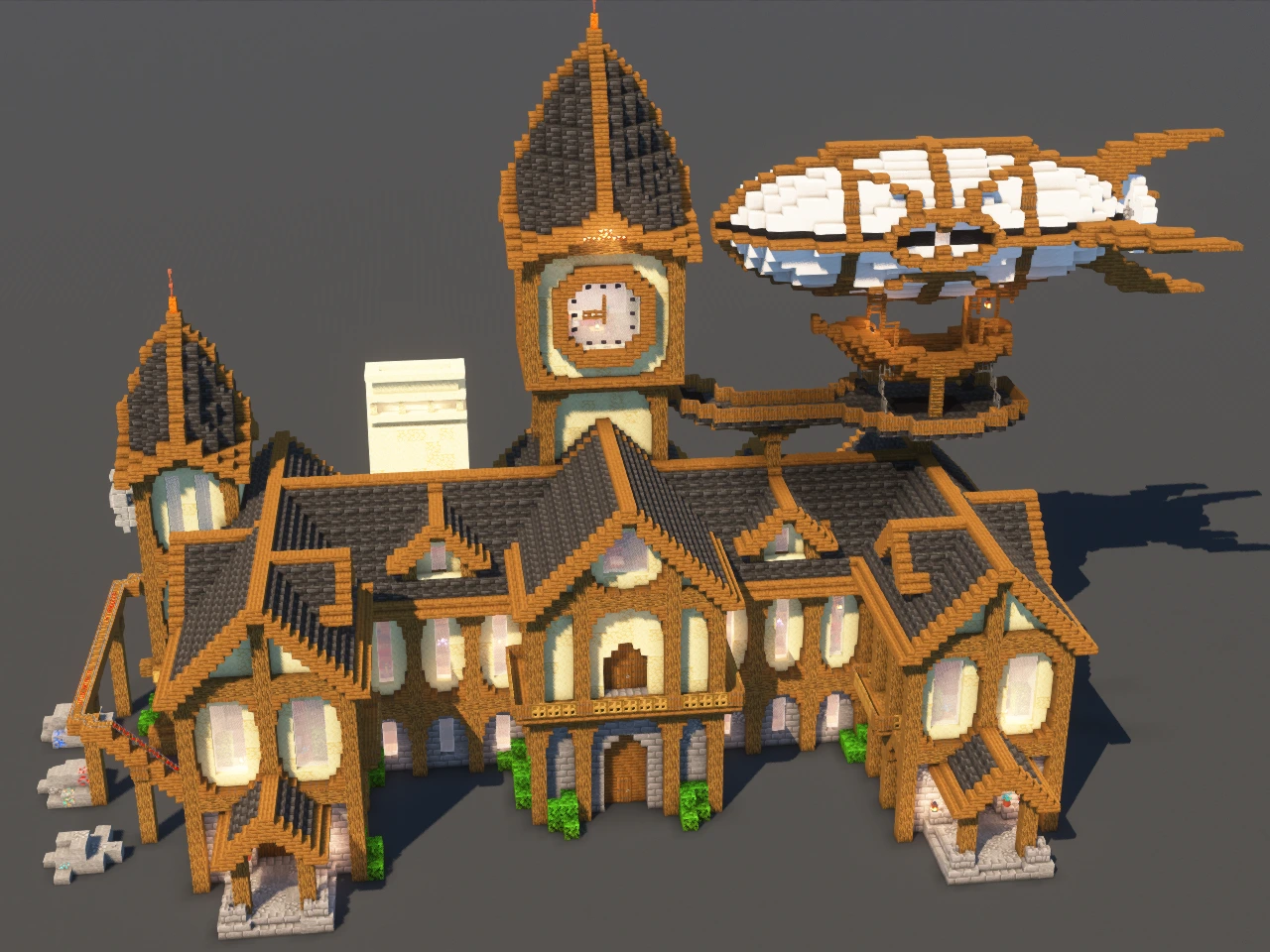 Steampunk House Black - Minecraft Build Guide