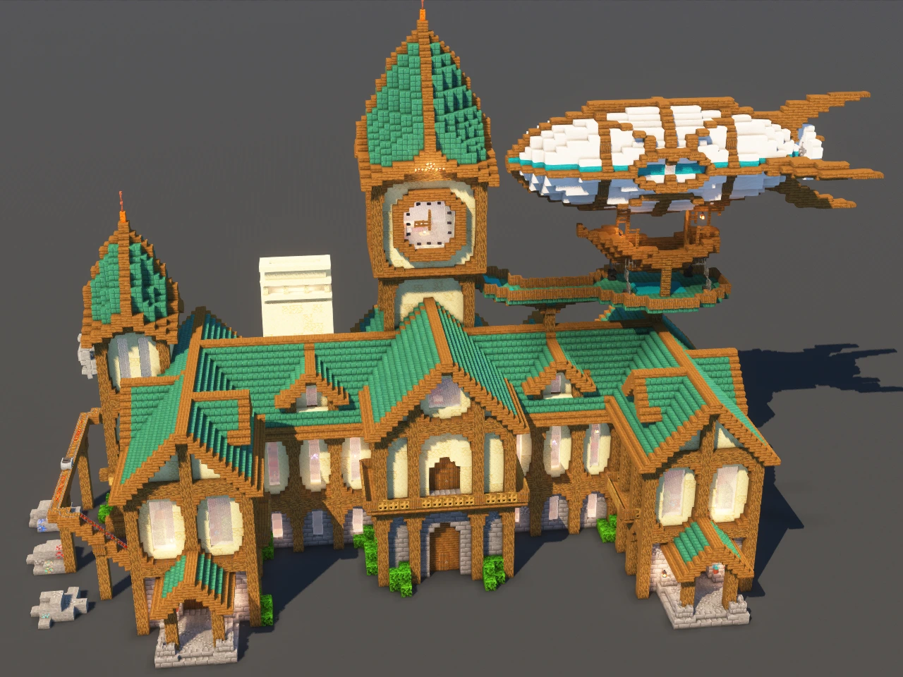 Steampunk House Green - Minecraft Build Guide