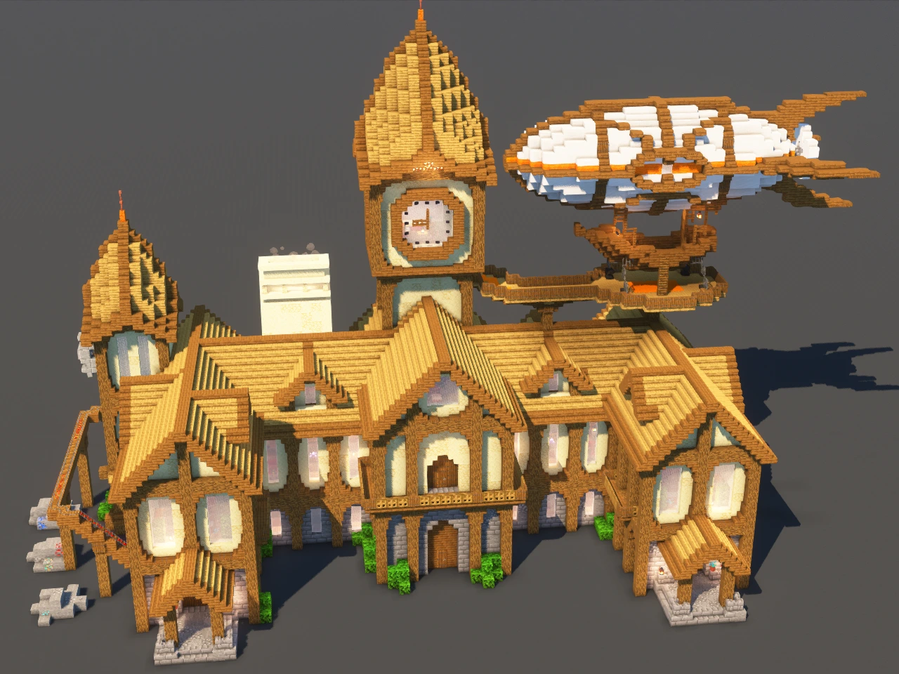 Steampunk House Oak - Minecraft Build Guide
