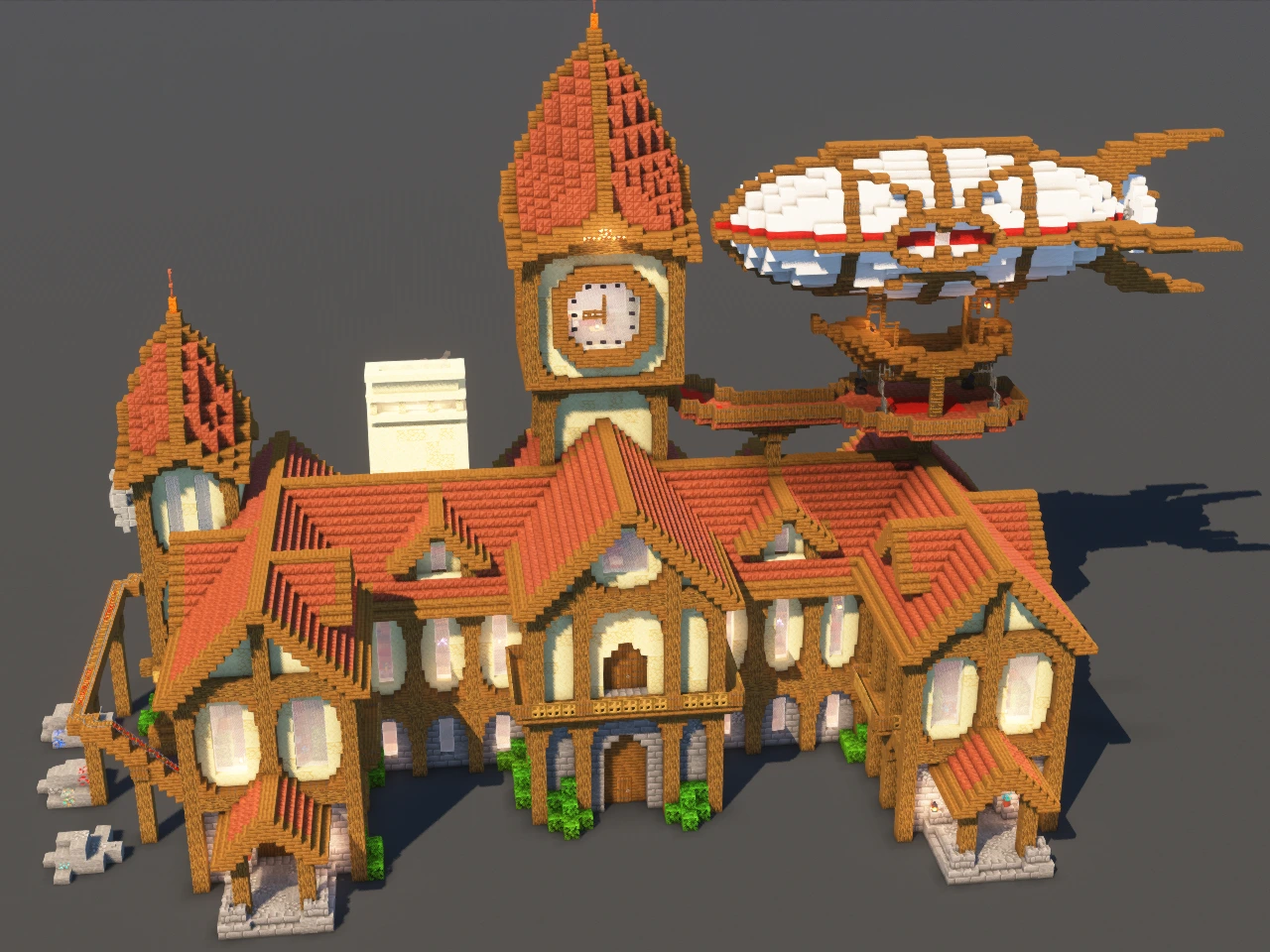 Steampunk House Orange - Minecraft Build Guide