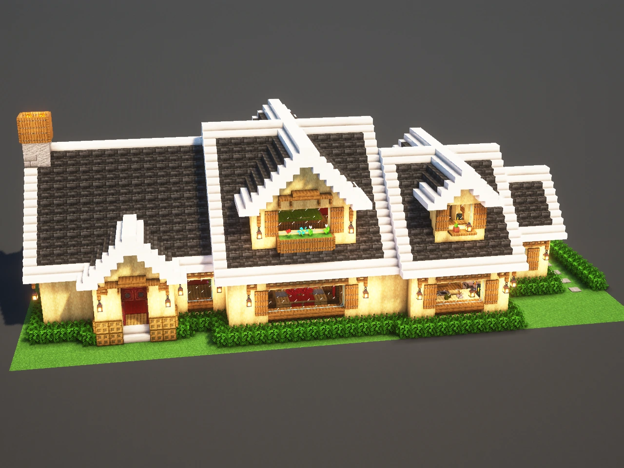 Suburban House Birch - Minecraft Build Guide