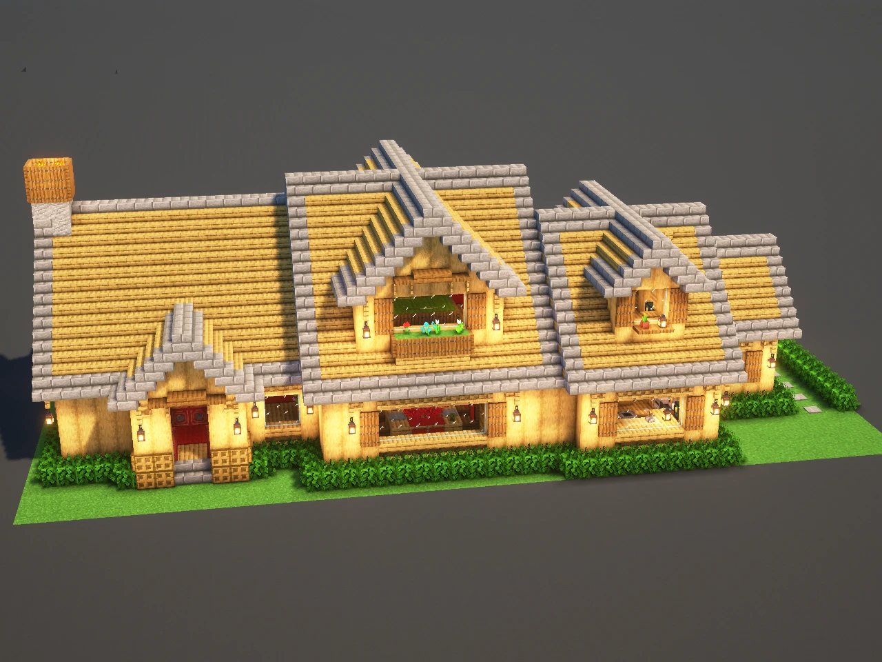 Suburban House Oak - Minecraft Build Guide