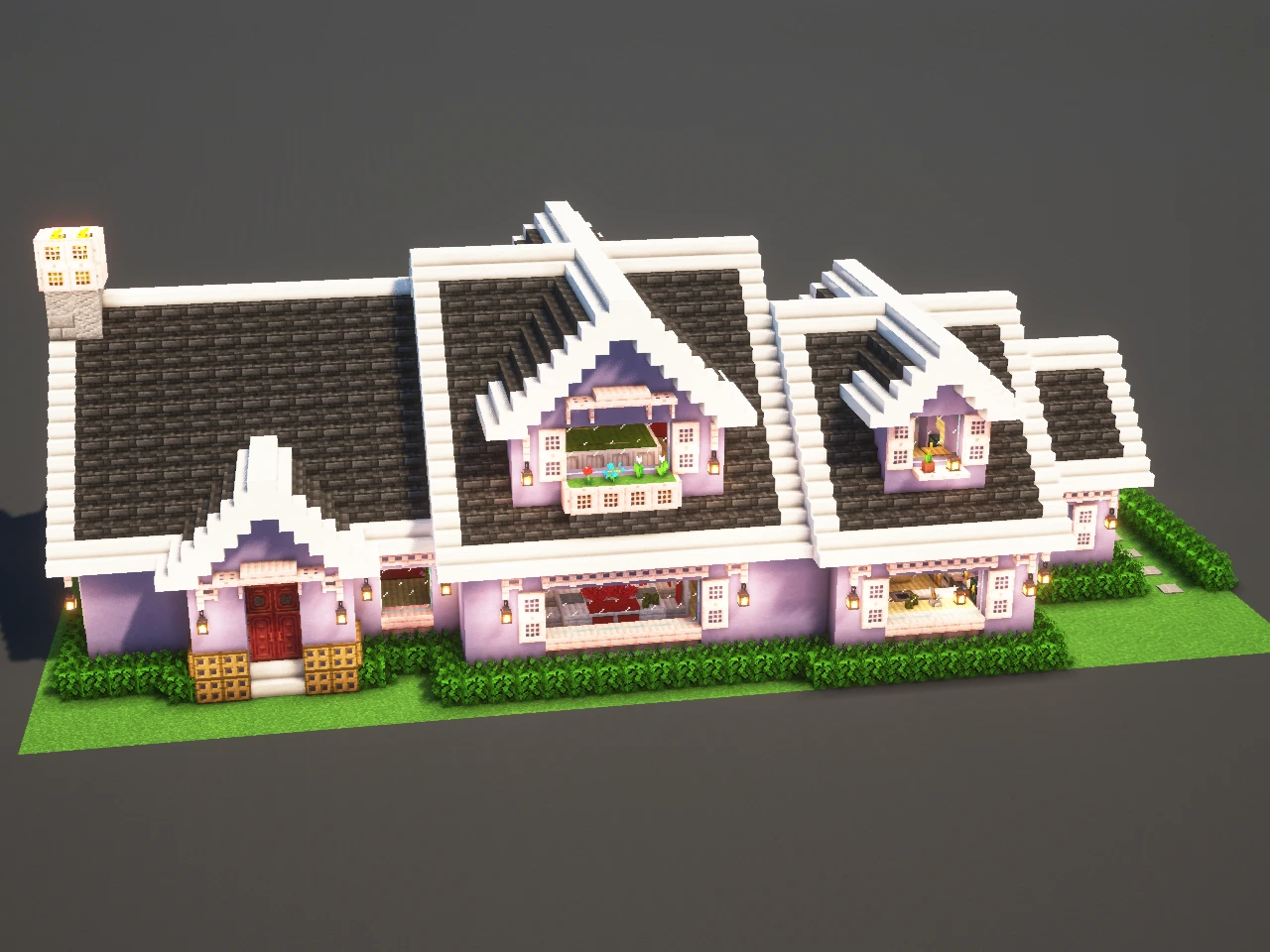 Suburban House Purple - Minecraft Build Guide